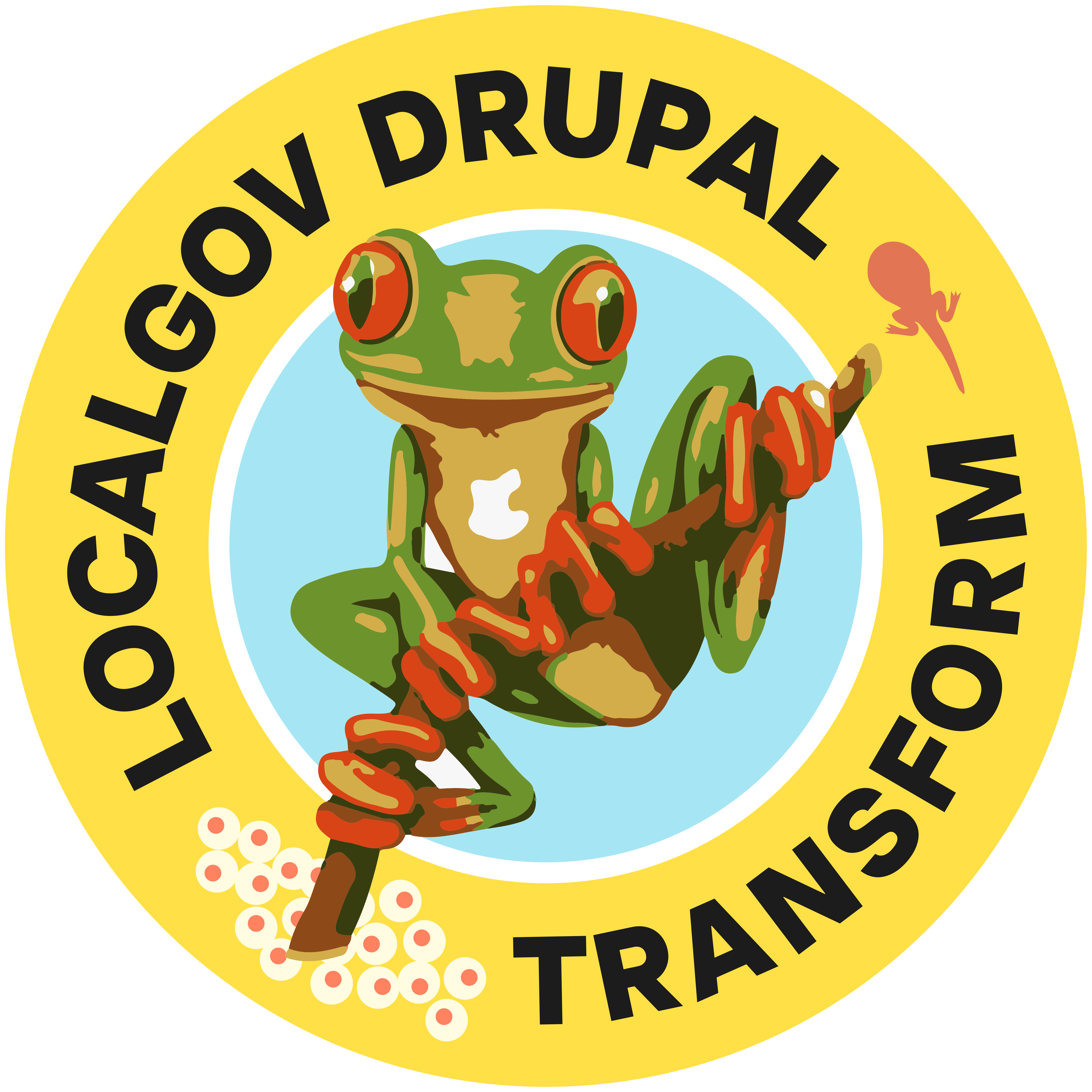 LocalGovDrupal Transform logo - tree frog